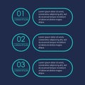 Infographics outline template with 3 steps, options or levels. Chart, scheme, diagram or menu concept. Strategy and workflow